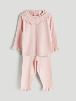 Bisiklet Yaka K?z Bebek Triko Kazak ve Pantolon 2li