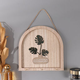 Настенные крючки декоративные Ветки монстеры в вазе, дерево, 2.5?19.5?19.5 см