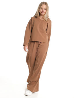 Брюки для девочки со строчкой 22-1565 шоколад - Mini maxi фото 31