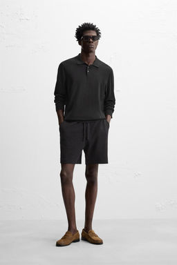 TEXTURED JOGGER BERMUDA SHORTS - Zara фото 10