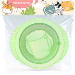 GIRAFFIX - набор посуды набор посуды (кружка 0,2л+тарелка) зеленый