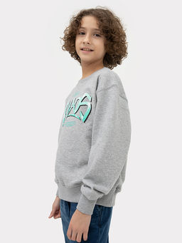 Свитшот для мальчиков серый с печатью - Mark formelle фото 4