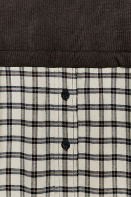 CONTRAST CHECK T-SHIRT - Zara фото 12