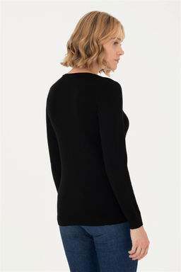 Женский черный базовый свитер с v-образным вырезом Неожиданная скидка в корзине - U.s. polo assn фото 5