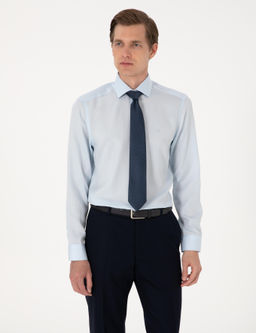 A__k Mavi Slim Fit Uzun Kollu G_mlek