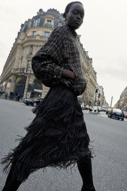 METALLIC THREAD TEXTURED BOMBER JACKET - Zara фото 6