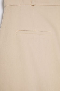 TRENDYOLMILLA Bej Keten Gorunumlu Regular Boy City Dokuma Sort TWOSS25SR00007  фото 5