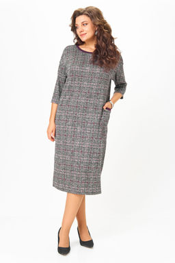 Платье Michel Chic 2191 бордо, серый, клетка