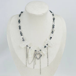 Колье из Горного Хрусталя и Гематита