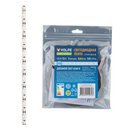 ULS-Q330 2835-120LED/m-8mm-IP20-DC12V-9,6W/m-5M-6500K Гибкая светодиодная лента на самоклеящейся основе. Катушка 5 м. в герметичной упаковке. Дневной свет(6500K). ТМ Volpe.