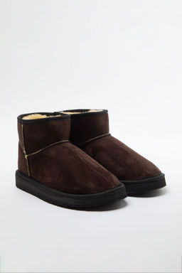 Trendyol Shoes Taba Ici Kurklu Yuvarlak Burun Duz Flatform Topuklu Kad?n Bot TAKAW25BO00029 - Trendyolmilla фото 12