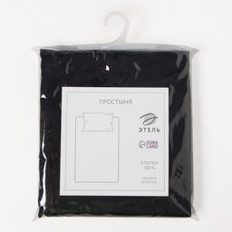 Простыня Этель Jet black, 150х215 см, мако-сатин, 114г/м2, 100% хлопок  фото 4