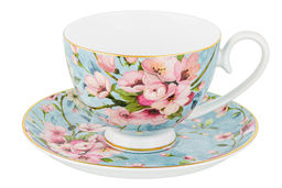 Чайн. наб. 12 пр. 300 мл Яблоневый цвет на голубом на ножке, NEW BONE CHINA - Elan gallery фото 14