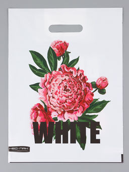 Цена за 25 шт. Пакет Пионы, полиэтиленовый с вырубной ручкой 30?40 см, 60 мкм