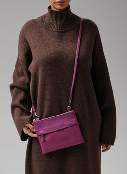 Кожаная сумка Deboro 3017 фиолетовый флокс