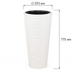Кашпо "Оазис" 63л (со вставкой 13л) белый М8081