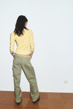 CHAQUETA PUNTO RIB / Amarillo pastel - Zara фото 4