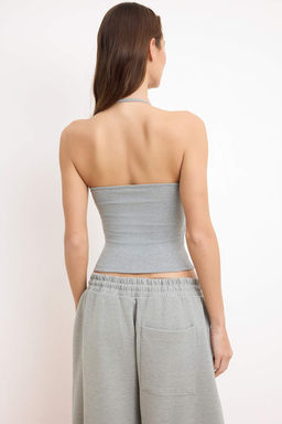 Siyah-Ekru Regular Boyundan Baglamal? Kolsuz Pamuk Ribana Orme Atlet TWOSS26AL00026 - Trendyolmilla фото 10