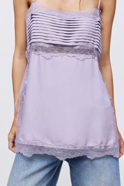 Top de tirantes espagueti con detalles de encaje - H&m фото 3