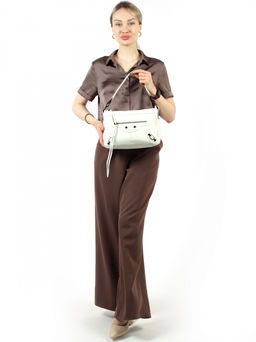 LACCOMA сумка АЛ3078-2П-белый натуральная кожа хлопок