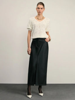 Ажурный джемпер с коротким рукавом / Zarina  фото 2