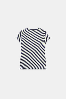 CAMISETA RAYAS CON LINO / Crudo / Marino