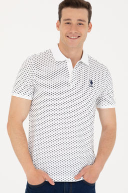 U. S. Polo Assn Мужская белая футболка с воротником-поло - U.s. polo assn фото 3