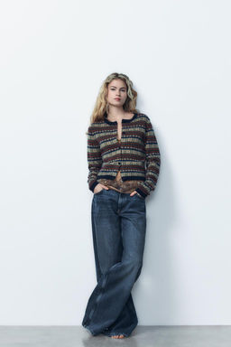 JACQUARD KNIT CARDIGAN