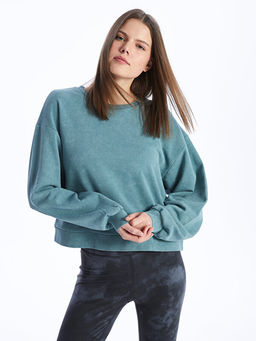 Bisiklet Yaka Oversize Kad?n Sweatshirt