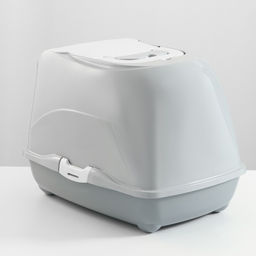 Туалет-домик для кошек закрытый с дверцей 50*38*37 см, серый - Пижон фото 4