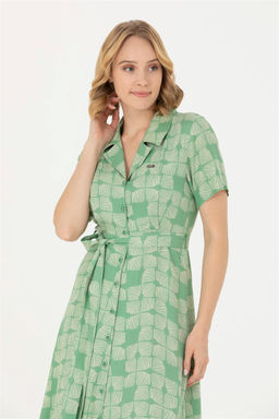 Женское зеленое тканое платье - U.s. polo assn фото 11