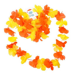 Гавайский набор «Цветочки», ожерелье, венок 2 браслета, цвет жёлтый