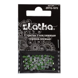 Страз клеевой Zlatka ZRTG-1072 SS10 цветные 2.7 мм стекло 5 x 72 шт в пакете с картонным еврослотом №11 салатовый (Peridot)