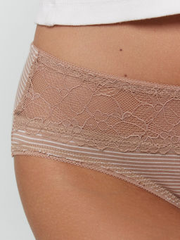 Цена за 2 штуки! Трусы женские классические кофейно-коричневые в полоску - Mark formelle фото 6