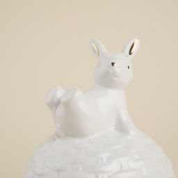 Лимонница SL Home «Пасхальные кролики», 14×14.5 см, доломит, белая