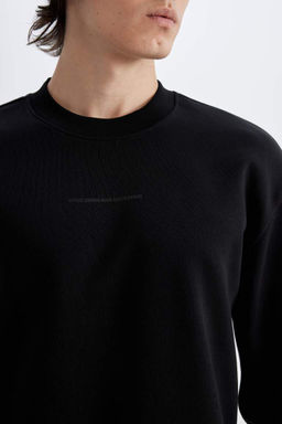 Толстовка свободного кроя с круглым вырезом и принтом - Defacto фото 5