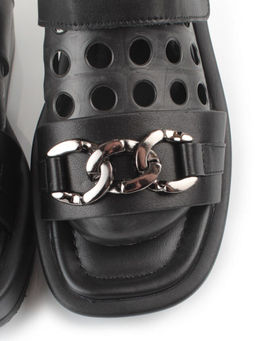 08-PEAG16-2 BLACK Босоножки женские (натуральная кожа)