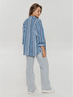 Жанетта туника женская (полоса синий) - Lovetex фото 2