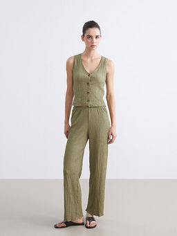 Beli Lastikli Dokulu Kad?n Pantolon