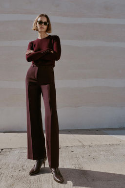 HIGH-WAIST STRAIGHT-LEG TROUSERS