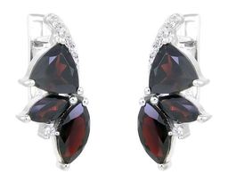 Серьги из серебра гранат, Рокот