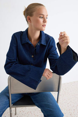 Koyu Mavi Uzun Kollu Denim G_mlek TWOAW27GO00055