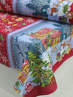 Рогожка Веселый праздник цв.красная малина, ш.1.5м, хлопок-100%, 160гр/м.кв