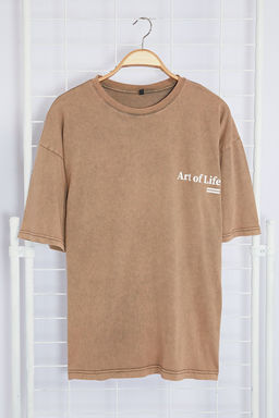 TRENDYOL MAN Antrasit Oversize/Genis Kesim Soluk Efektli Yaz? Bask?l? %100 Pamuklu T-Shirt TMNSS23TS00166 - Trendyolmilla фото 7
