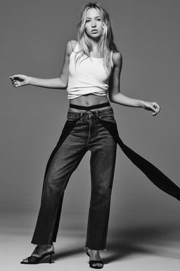 MID-RISE FLARED CROPPED TRF JEANS