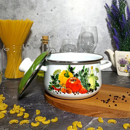 Кастрюля 2,0л конич. белосн. Европейская кухня 1с45я