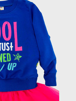 Толстовка с принтом для девочки UD 4112 синий - Mini maxi фото 3