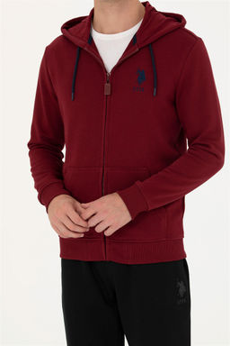 Свитшот мужской U. S. Polo Assn бордово-красный из хлопка - U.s. polo assn фото 13