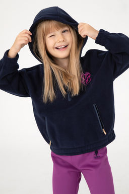 Темно-синий свитшот для девочки Неожиданная скидка в корзине