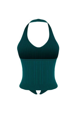 Petrol Boyundan Ask?l? Ince Bluz TWOSS25BZ00327